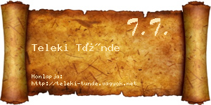 Teleki Tünde névjegykártya